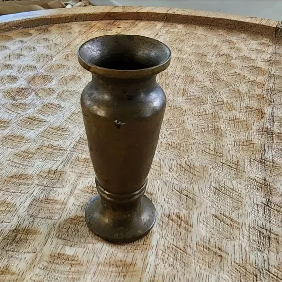 Miniature Brass Vase Vintage - Picture 2 of 8